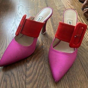 The Attico Pink Red Buckle Heel